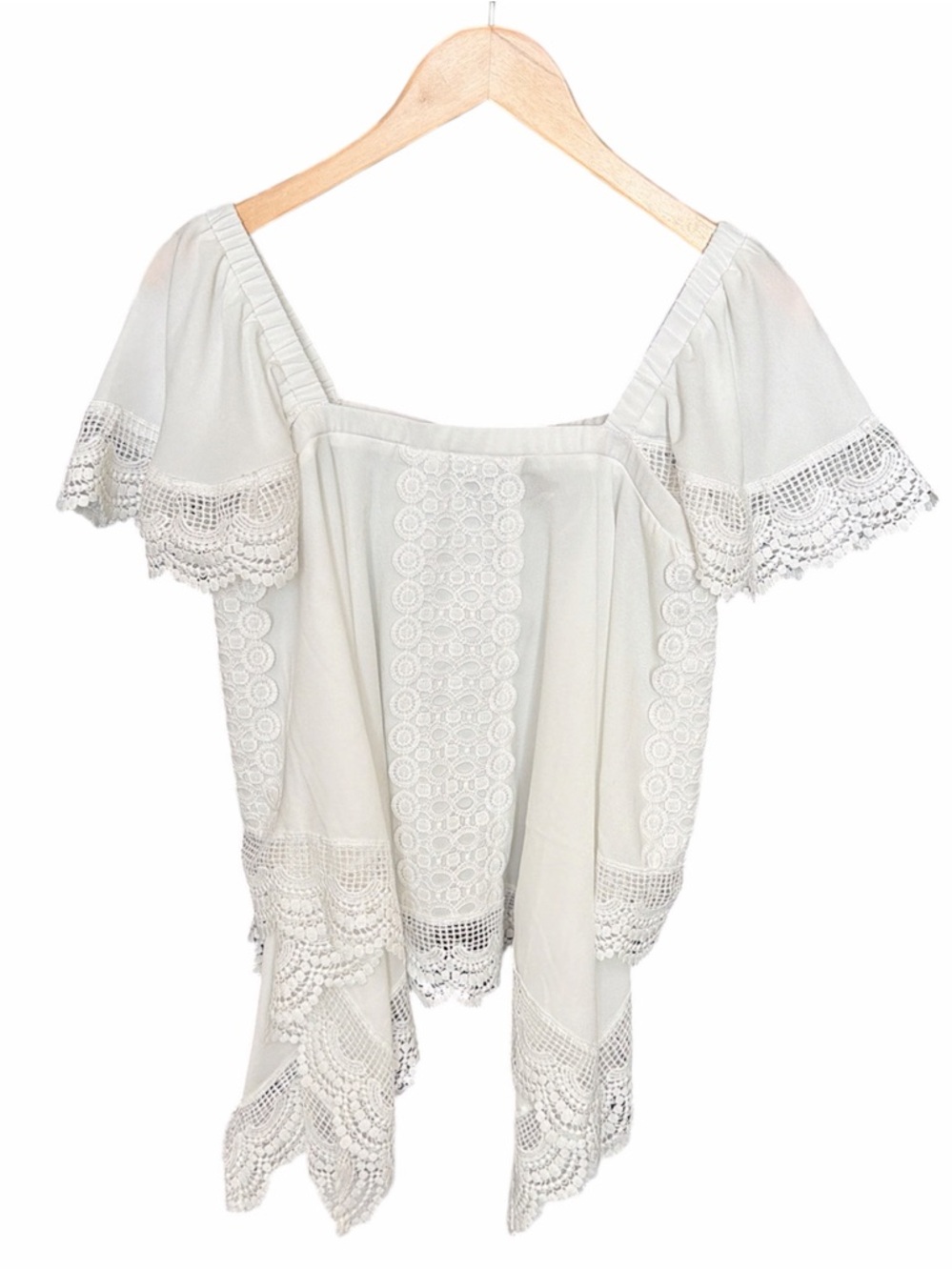 Wrangler white eyelet top‎ Small western boho festival concert off shoulder